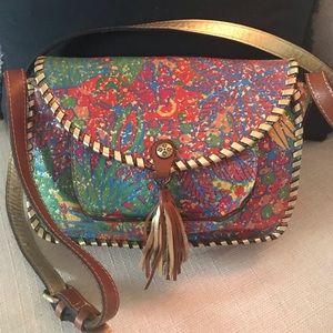 Patricia Nash Tropicana Floral Fest leather shoulder bag
